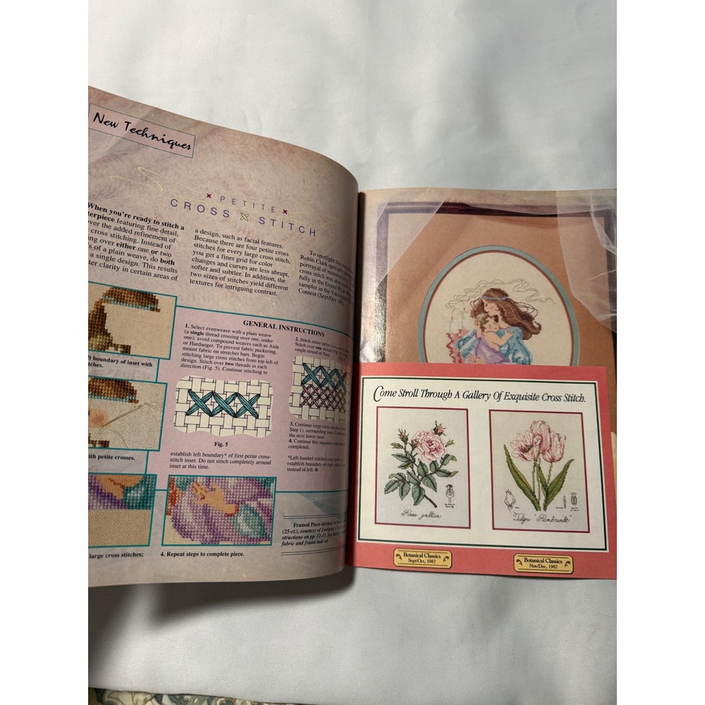 Lot of 7 Vintage Cross Stitch & Country Crafts Magazines 1987-1989 Patterns - Picture 5 of 14